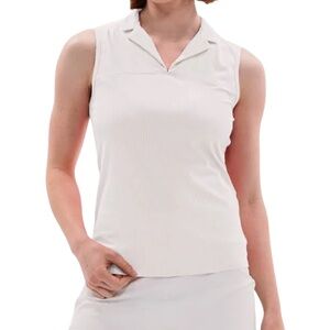 Foray Golf Notched Collar Sleeveless Polo White Size XL NWT